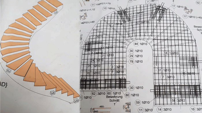 Herde Service Referenz - Treppe Bauplan